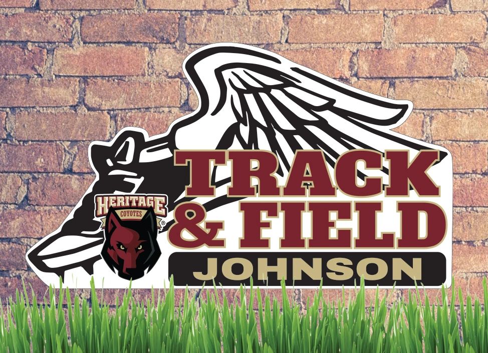 Heritage Track & Field yard sign personalized